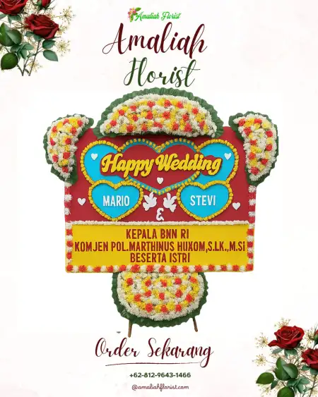 Papan Bunga Pernikahan Yasmin